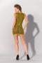 Guilty Pleasure Fetish Wear Mini jurk -S- PRINTED DATEX STRIPED Geel