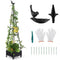 Coast Plantensteun met Bloembak Zwart – Verrijdbare Tuinobelisk met Klimrek en Wielen – 41 x 41 x