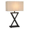 Atmooz - Tafellamp Rome - E27 - Slaapkamer / Woonkamer - Sfeerlamp Industrieel - Zwart en witte kap - Hoogte 56cm - Metaal