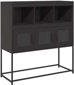 vidaXL - Dressoir - 100,5x39x107 - cm - koudgewalst - staal - zwart