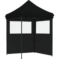 vidaXL - Partytent - inklapbaar - pop-up - met - 2 - zijwanden - zwart