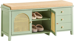SoBuy FSR129-GR - Schoenenbank - 3 Lades 2 Deuren - Groen