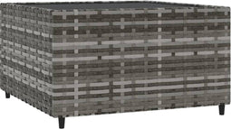 vidaXL Salontafel tuin vierkant 50x50x30 cm poly rattan grijs