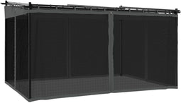 vidaXL - Prieel - met - zijwanden - van - gaas - 4x3 - m - staal - antracietkleurig