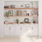 vidaXL - Wandschap - 220x40x(2-4)cm - behandeld - massief - eikenhout - lichtbruin