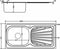 vidaXL - Gootsteen - met - afvoerset - 1000x500x155 - mm - roestvrij - staal - zilver