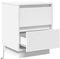 vidaXL - Nachttafels - met - LED-verlichting - - - 2 - stuks - - - Wit - - - 39x34.5x50 - cm