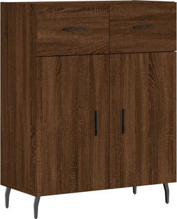 vidaXL - Dressoir - 69,5x34x90 - cm - bewerkt - hout - bruin - eikenkleur