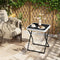 eSituro Campingtafel 2-in-1 met Afneembaar Blad - Zwart - 40,5 x 40,5 x 50 cm