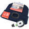 LED Gebreide Muts met Voorlicht - 100 Lumen - Oplaadbaar via USB - Donkerblauw