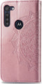Hoesje Met Pasjeshouder Geschikt voor Motorola Moto G8 Power - Mandala Bookcase - Roze