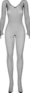 Obsessive Kuisloze Visnet Catsuit - Erotische Catsuit- One Size - Zwart