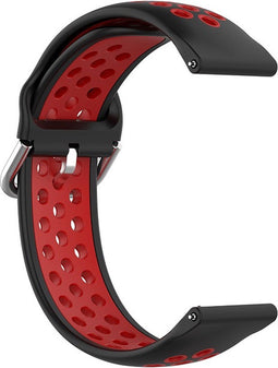 Siliconen Sport Air Bandje Geschikt voor Samsung Galaxy Watch 5 / Pro / 4 / 3 / Active 2 - Zwart / Rood