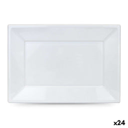 Bordenset Algon Plastic Rechthoekig 33 x 23 cm 3 Onderdelen (24 Stuks)