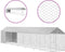 vidaXL - Hondenkennel - met - dak - 2x14x2,5 - m - gegalvaniseerd - staal - zilver