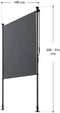 Juskys Barbados - Verticale Zonnescherm - Uitschuifbaar UV-bestendig - Grijs