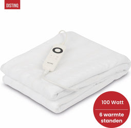 DistinQ Elektrische Onderdeken DQEB11WT - 100 Watt - 150x80 cm - 6 Temperatuurstanden - Wit