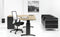 Hoogte verstelbare T-poot wingbureau Work breed 160CM diep 120CM bladkleur Logan eiken framekleur Zwart (RAL9005) wingzijde Links