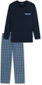 Schiesser Comfort Fit - Heren Pyjamaset - Lange mouwen V-hals - Donkerblauw
