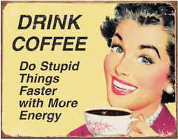 Metalen Retro Bord Drink Coffee