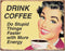 Metalen Retro Bord Drink Coffee