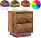 vidaXL - Nachttafels - met - LED-verlichting - 2 - stuks - Oud - Hout - 39x34,5x50 - cm