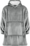 Milanoro Hoodie deken - Ultrazacht en warm - One size (S t/m XXL) - Zilvergrijs