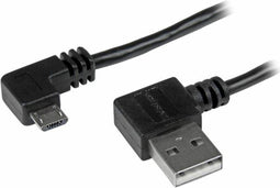 Startech USB2AUB2RA1M - Micro-USB Kabel - Rechtshoekige connectors - Zwart