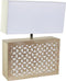 Bureaulamp DKD Home Decor Bruin Polyester Wit Mangohout 50 W (33 x 12 x 41 cm)