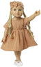 Poppenjurk Bruin met Ruches, 35-45 cm