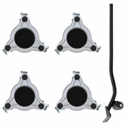 Meubelrollers 4 st met lifter 19x17,5x6 cm staal 1000 kg