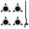 Meubelrollers 4 st met lifter 19x17,5x6 cm staal 1000 kg