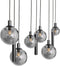 Steinhauer Bollique - hanglamp - 9-lichts - zwart - E27 GU10