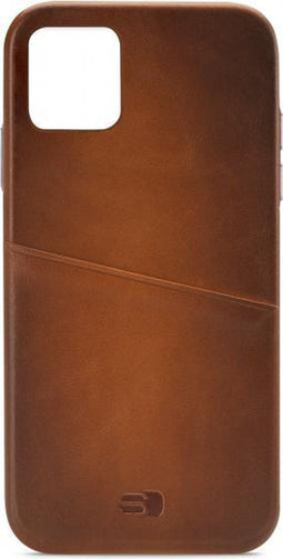 Apple iPhone 11 - Back Cover - Echt Leer - 1 Pas - Burned Cognac