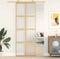 vidaXL - Schuifdeur - 76x205 - cm - mat - ESG-glas - en - aluminium - goudkleurig