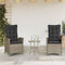 vidaXL - Tuinstoelen - 2 - st - verstelbaar - met - kussens - poly - rattan - grijs