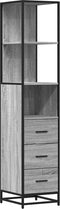 vidaXL - Badkamerkast - 35x37,5x166cm - bewerkt - hout - grijs - sonoma - eikenkleur