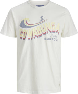 Jack & Jones JORAIDENS TEE SS CREW NECK - T-shirt korte mouw met hawaii print - Cloud Dancer - Maat S