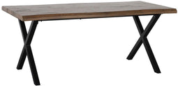 Eettafel Zwart Metaal Bruin 180 x 90 x 75 cm DMF