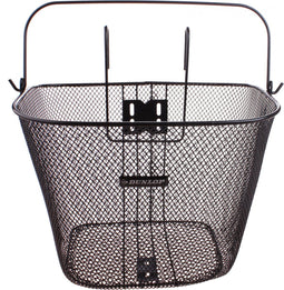 Dunlop Fietsmand Stuur 22L - Afneembaar met Handvat en Haken - Metaal Zwart - 34 x 24,5 x 26 cm