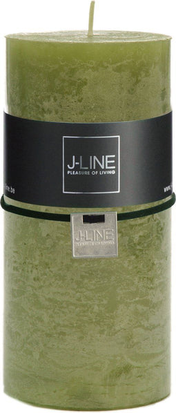 J-Line cilinderkaars Gras - groen - large - 52U - 6 stuks