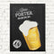 Beer Collection - Linnen Canvas - Bierpul met diepte-effect - Zwart/Geel