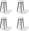 Keeve Stapelbare barkruk wit low, berkenhouten frame en kunststof zitting - SET VAN 4