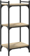 vidaXL - Boekenkast - 3-laags - 40x30x86 - cm - bewerkt - hout - sonoma - eikenkleurig