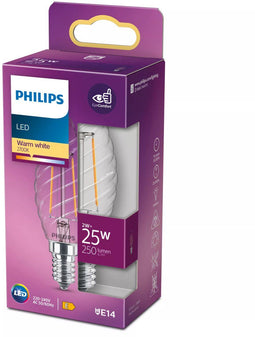 Philips LED Kaars Transparant - 25 W - E14 - warmwit licht