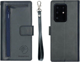 iMoshion Hoesje Geschikt voor Samsung Galaxy S20 Ultra Hoesje Met Pasjeshouder - iMoshion Uitneembare 2-in-1 Bookcase met rits - Blauw