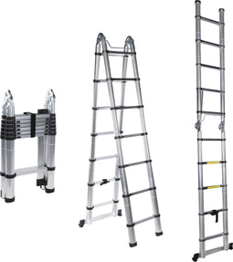 Detoolz DZ-C247 - Telescopische ladder - 14 treden 4,4 m - Aluminium
