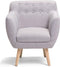 MELBY - Chesterfield fauteuil - Grijs - Polyester