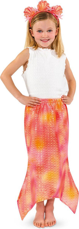 K3 - Verkleedkleding - Zeemeerminstaart en tiara - Maat 116 / 3-6 jaar - Oranje/Roze