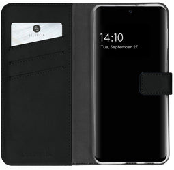 Selencia Galaxy A32 (4G) - Echt Lederen Bookcase - 3 Pashouders - Zwart